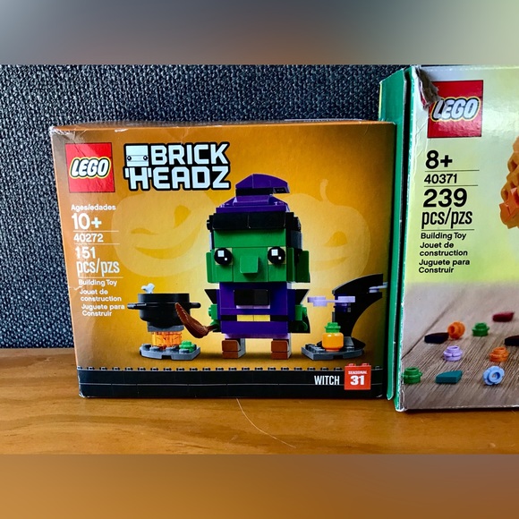 COMPLETE 2 Holiday LEGO Limited Ed Easter Chick Brick Headz Witch Building Block - Picture 2 of 5